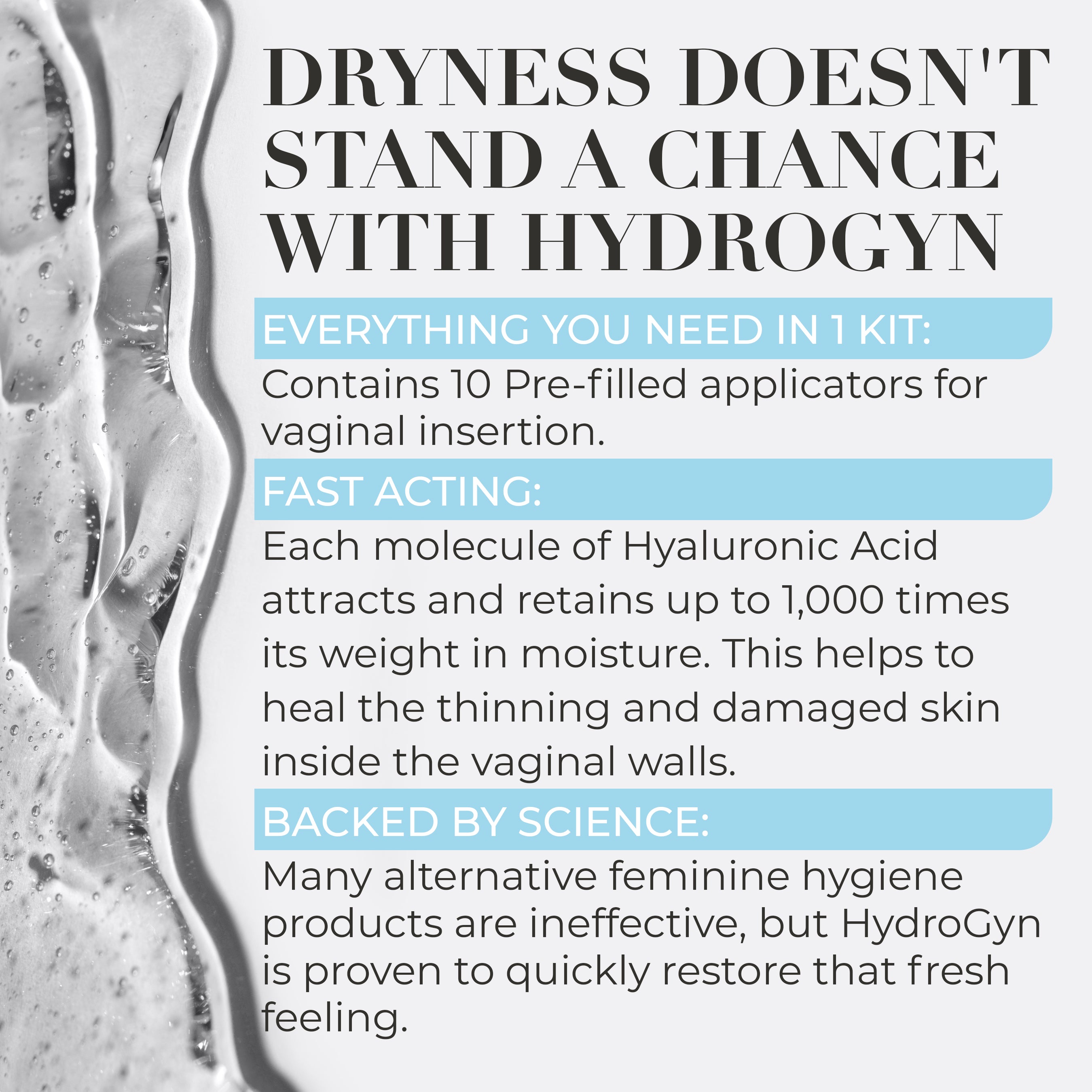 Vaginal Moisturizer with Hyaluronic Acid & Vitamin E | Hormone-Free Relief for Dryness & Irritation | 10 Pre-Filled Applicators for Menopausal Women
