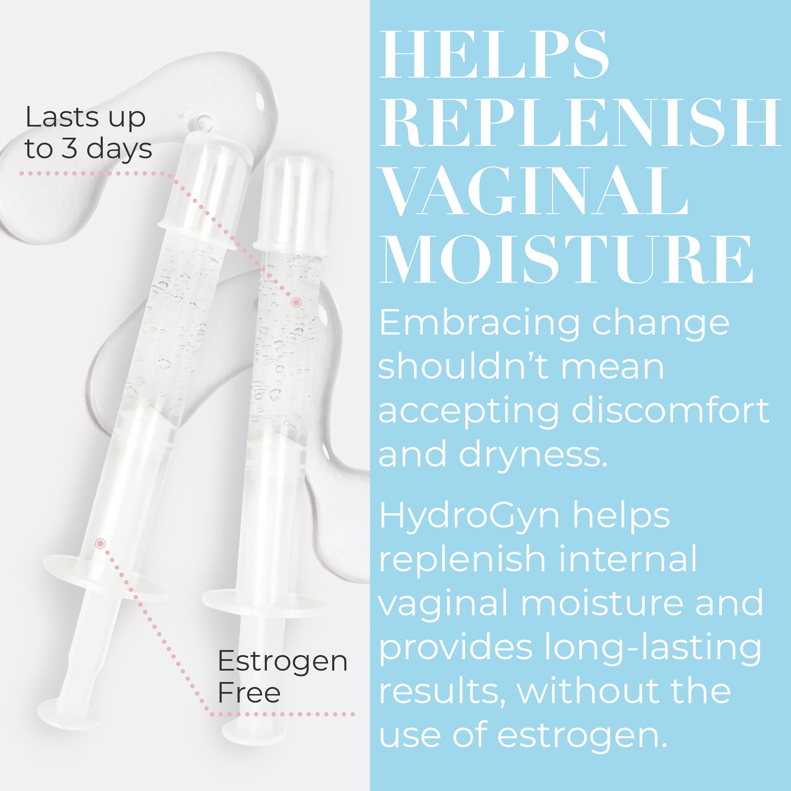 Vaginal Moisturizer with Hyaluronic Acid & Vitamin E | Hormone-Free Relief for Dryness & Irritation | 10 Pre-Filled Applicators for Menopausal Women